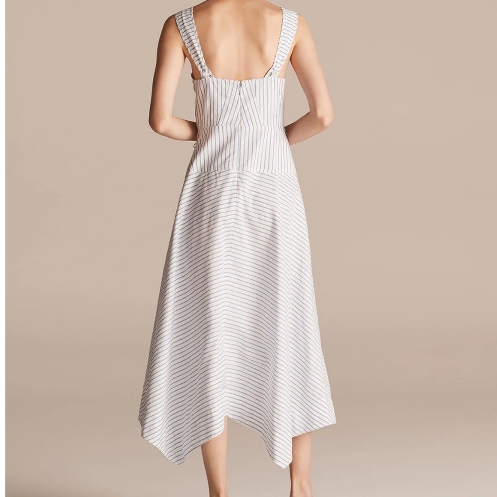 NWT! Rebecca Taylor Pinstripe Midi Tank Dress Sz 12 - Picture 2 of 16